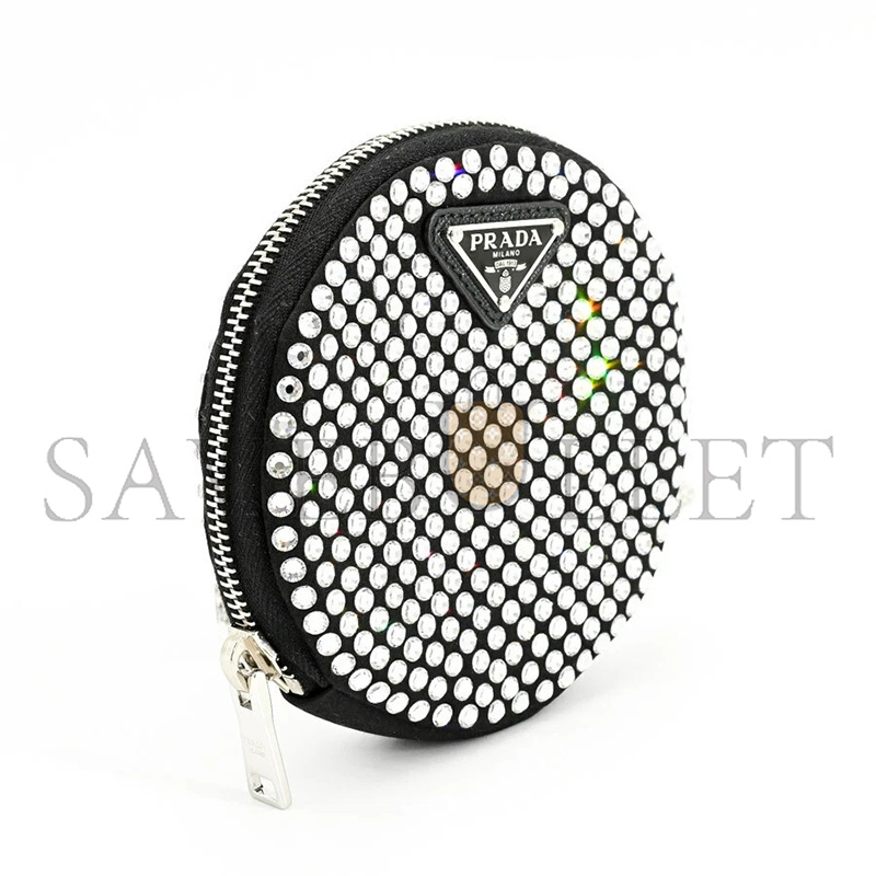 PRADA ROUND CHAIN SHOULDER BAG BLACK 1NR003 (12*12*2cm)